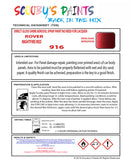 NIGHTFIRE RED Aerosol Spray Paint Code 916 Classic Rover Model Maestro Automotive Restorative Paint Vehicle Touch-Up Rover 916 Paint Car Restoration DIY Auto Painting Classic Car Refinishing High-Quality Spray Paint Automotive Finish Vehicle Restoration Supplies Custom Car Paint Auto Body Paint Aerosol Can Automotive Refinishing Paint for Classic Cars