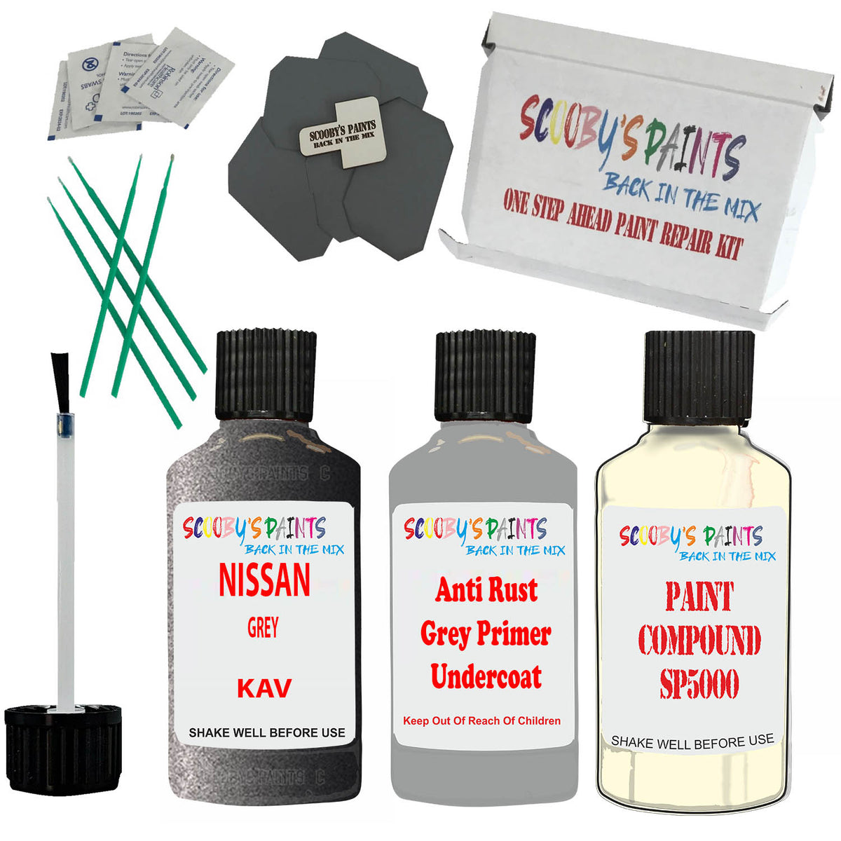 Kav Color Code Touch Up Paint For Nissan 370Z Grey Kav Scratch Stone Chip Kit – Auto ...