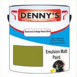 Denny's Emulsion Paint For Walls Colour- Seasonal Cottage Reed Olive - Matte Wipe-Clean Durable Coverage