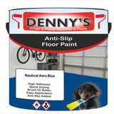 Denny's Floor Paint For Grip Coating Colour- Nautical Aero Blue - Anti-Slip Hardwearing Safe