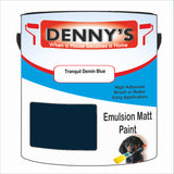 Denny's Emulsion Paint For Walls Colour- Tranquil Denim Blue - Matte Wipe-Clean Durable Coverage