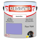 Denny's Floor Paint For Sheds Colour- Nautical Blue - Durable Anti-Slip Weatherproof