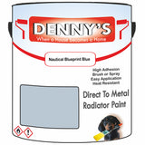 Denny's High Temp Paint For Grilles Colour- Nautical Blueprint Blue - Heatproof Rustguard Durable