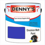 Denny's Emulsion Paint For Walls Colour- Azure Horizon Sapphire Blue - Matte Wipe-Clean Durable Coverage