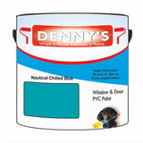 Denny's Plastic Paint For Windows Colour- Nautical Chilled Blue - Weatherproof Fade-Safe Upvc