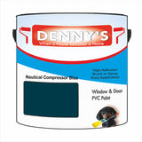 Denny's Plastic Paint For Windows Colour- Nautical Compressor Blue - Weatherproof Fade-Safe Upvc