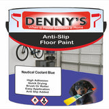 Denny's Floor Paint For Grip Coating Colour- Nautical Coolant Blue - Anti-Slip Hardwearing Safe