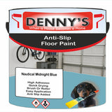Denny's Floor Paint For Grip Coating Colour- Nautical Midnight Blue - Anti-Slip Hardwearing Safe