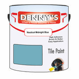 Denny's Tile Paint For Bathroom Tile Colour- Nautical Midnight Blue - Moistureproof Easy-Clean Makeover