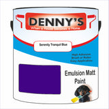 Denny's Emulsion Paint For Walls Colour- Serenity Tranquil Blue - Matte Wipe-Clean Durable Coverage