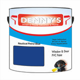 Denny's Plastic Paint For Windows Colour- Nautical Petrol Blue - Weatherproof Fade-Safe Upvc