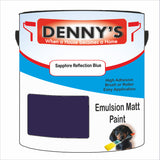Denny's Emulsion Paint For Walls Colour- Sapphire Reflection Blue - Matte Wipe-Clean Durable Coverage