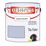 Denny's Tile Paint For Bathroom Tile Colour- Nautical Turbo Blue - Moistureproof Easy-Clean Makeover