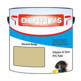 Denny's Plastic Paint For Windows Colour- Neutral Beige - Weatherproof Fade-Safe Upvc
