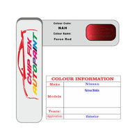 Paint Code Loacation Nissan Force Red