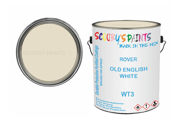 Mixed Paint For Rover A60 Cambridge, Old English White Wt3, Code: Wt3, White