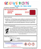 ROVER ORIENT RED Spray or Brush Paint For Classic ROVER Model 800/SD1 Restore my Old ROVER