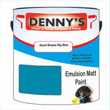 Denny's Emulsion Paint For Walls Colour- Azure Breeze Sky Blue - Matte Wipe-Clean Durable Coverage