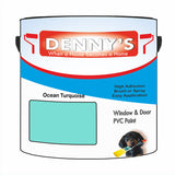 Denny's Plastic Paint For Windows Colour- Ocean Turquoise - Weatherproof Fade-Safe Upvc