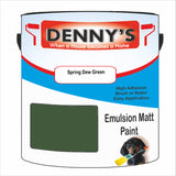 Denny's Emulsion Paint For Walls Colour- Spring Dew Green - Matte Wipe-Clean Durable Coverage