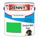 Denny's Emulsion Paint For Walls Colour- Dew Fresh Olive Green - Matte Wipe-Clean Durable Coverage