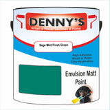 Denny's Emulsion Paint For Walls Colour- Sage Mint Fresh Green - Matte Wipe-Clean Durable Coverage