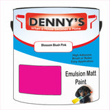 Denny's Emulsion Paint For Ceilings Colour- Blossom Blush Pink - Matte Low-Splatter Stain-Hide Bright