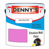 Denny's Emulsion Paint For Walls Colour- Peony Cherry Pink - Matte Wipe-Clean Durable Coverage