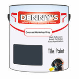 Denny's Tile Paint For Bathroom Tile Colour- Overcast Workshop Grey - Moistureproof Easy-Clean Makeover