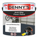 Denny's Floor Paint For Grip Coating Colour- Overcast Workshop Grey - Anti-Slip Hardwearing Safe