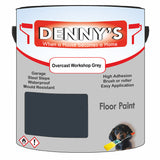 Denny's Floor Paint For Sheds Colour- Overcast Workshop Grey - Durable Anti-Slip Weatherproof