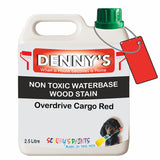 Denny's Stain Paint For Fences Colour- Overdrive Cargo Red - Weatherproof Uv-Safe Protect