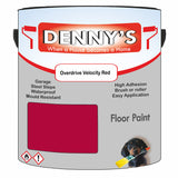 Denny's Floor Paint For Sheds Colour- Overdrive Velocity Red - Durable Anti-Slip Weatherproof