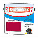 Denny's Plastic Paint For Windows Colour- Overdrive Velocity Red - Weatherproof Fade-Safe Upvc