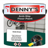 Denny's Floor Paint For Grip Coating Colour- Oxide Green - Anti-Slip Hardwearing Safe