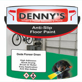 Denny's Floor Paint For Grip Coating Colour- Oxide Pioneer Green - Anti-Slip Hardwearing Safe