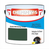 Denny's Plastic Paint For Windows Colour- Oxide Workshop Green - Weatherproof Fade-Safe Upvc