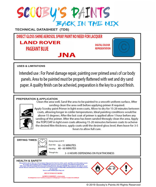 Mixed Paint For Land Rover Land Rover, Pageant Blue, Code: Jna, Blue ...