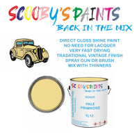 Triumph Toledo YL12 Vintage Classic Car Paint for restoration Yellow Original Cellulose Paint used, Perfect Mix for PALE PRIMROSE