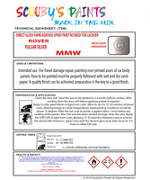 Rover PULSAR SILVER Spray or Brush Paint For Classic Rover Model Maestro Restore my Old Rover