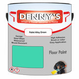 Denny's Floor Paint For Sheds Colour- Pallet Alloy Green - Durable Anti-Slip Weatherproof
