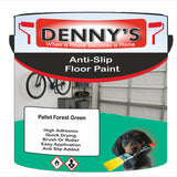 Denny's Floor Paint For Grip Coating Colour- Pallet Forest Green - Anti-Slip Hardwearing Safe