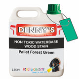 Denny's Stain Paint For Fences Colour- Pallet Forest Green - Weatherproof Uv-Safe Protect