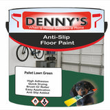 Denny's Floor Paint For Grip Coating Colour- Pallet Lawn Green - Anti-Slip Hardwearing Safe