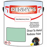 Denny's High Temp Paint For Pipes Colour- Pallet Machinery Green - Heatproof Corrosionguard Durable