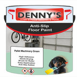 Denny's Floor Paint For Grip Coating Colour- Pallet Machinery Green - Anti-Slip Hardwearing Safe