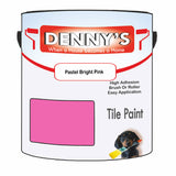 Denny's Tile Paint For Kitchen Tile Colour- Pastel Bright Pink - Wipe-Clean Grease-Resistant Refresh