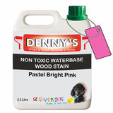 Denny's Stain Paint For Fences Colour- Pastel Bright Pink - Weatherproof Uv-Safe Protect