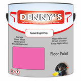 Denny's Floor Paint For Sheds Colour- Pastel Bright Pink - Durable Anti-Slip Weatherproof