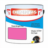 Denny's Plastic Paint For Windows Colour- Pastel Bright Pink - Weatherproof Fade-Safe Upvc